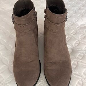 Unisa Taupe Suede Ankle Booties